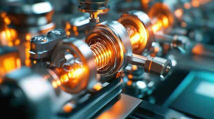 Poster - Futuristic Industrial Machinery with Glowing Elements