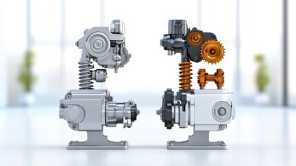 Poster - Mechanical Engine Components Side by Side Display