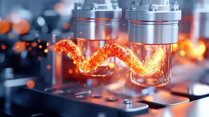 Poster - Modern Industrial Process With Fluid Dynamics Visualization