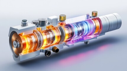 Poster - Illustrated Cross-Section of a High-Tech Engine Component
