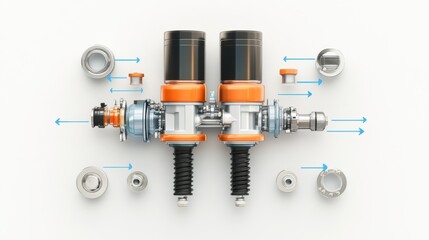Poster - Precision Engine Components with Modern Design