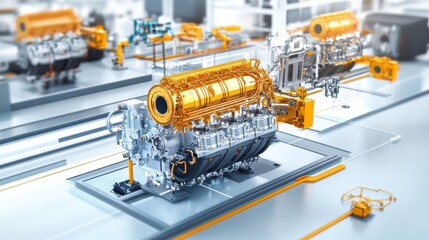 Poster - Advanced Engine Model in Modern Industrial Setup