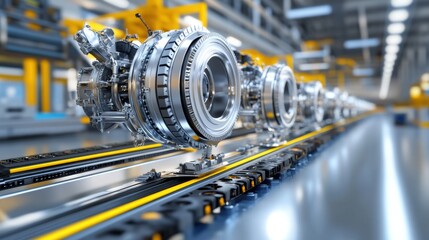 Poster - Industrial Machinery in Modern Factory Setting