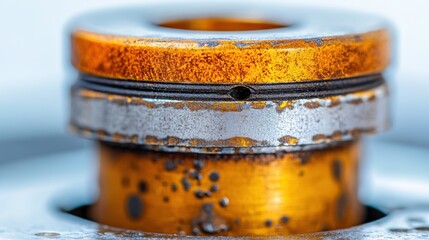 Poster - Close-up of Industrial Metal Components with Rust Detail