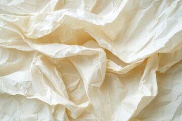 Wall Mural - Close-up of Crumpled White Tissue Paper with Soft Lighting