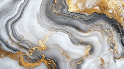 Wall Mural - A beautiful background with swirls of white, gray, and gold marble. Perfect for book covers, brochures, posters, wallpapers, or business designs.