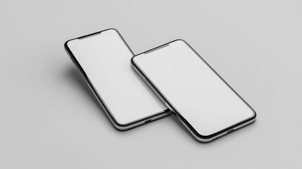 Poster - Two smartphones placed side by side on a light background, showcasing their screens.