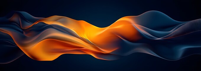 Abstract Flowing Fabric with Orange Gradient