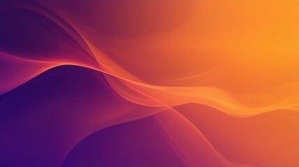 Leinwandbilder - The artwork features flowing waves of color, seamlessly transitioning from deep purple to vibrant orange, creating a captivating and dynamic visual experience
