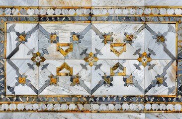 Intricate Geometric Marble Floor Pattern