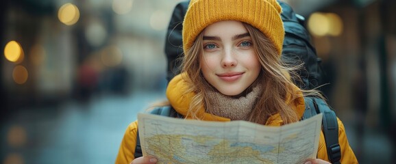 Young woman traveler with