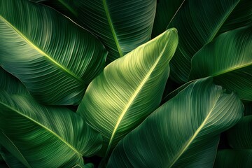 Wall Mural - Lush Green Tropical Leaf Texture