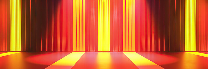 Poster - Vibrant Game Show Backdrop: Red and Yellow Stripes