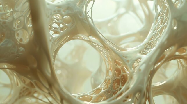 Abstract Organic Structure: A 3D Rendering of Interconnected Cells