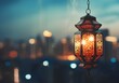 © Eva - Ornamental Ramadan Lantern Hanging Over City Lights