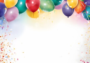 Colorful Balloons & Confetti Party Background