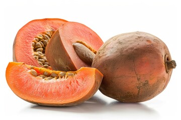 Sticker - A fresh mamey sapote isolated on white