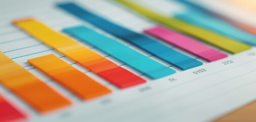 Poster - Colorful bar chart displaying data trends, ideal for presentations, reports, and business analysis.