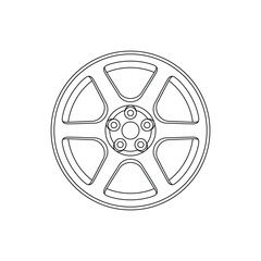 Wall Mural - Car wheel line icon. Vector illustration