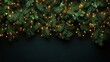 © Fay Melronna  - A close-up view of evergreen branches adorned with glowing lights, set against a dark backdrop, perfect for holiday-themed designs.