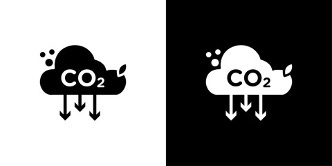 Poster - reduce carbon dioxide co2 icon isolated flat vector in outline