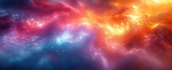 Wall Mural - psychedelic digital abstract swirling neon colors liquid metal textures fractal patterns warped geom