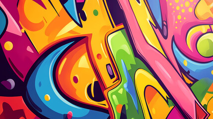 Wall Mural - Graffiti wall abstract background, idea for artistic pop art background. Graffiti Pop. Illustration