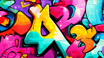 Wall Mural - Graffiti wall abstract background, idea for artistic pop art background. Graffiti Pop. Illustration