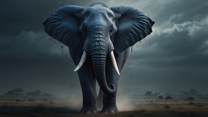 Canvas Print - Majestic Elephant in the Wild