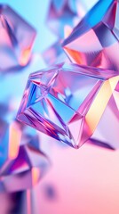 Aufkleber - Futuristic 3D polygonal shapes in a gradient background, representing innovation and cutting-edge design 3D polygons, futuristic