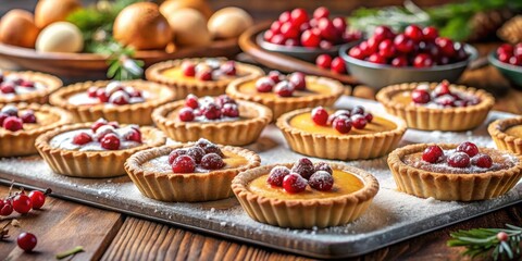 Close up of freshly baked desserts being prepared and cooked for holidays