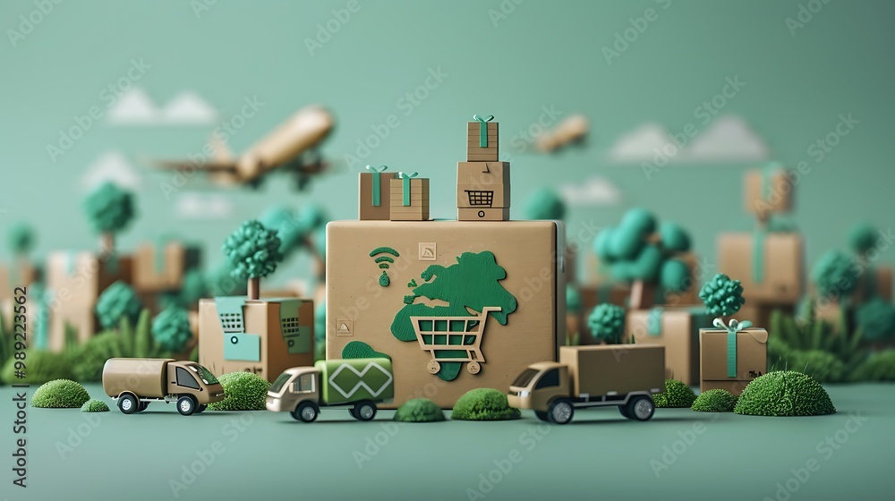 Modern card focused on the future of sustainable ecommerce featuring a ...