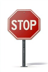 stop sign on white background