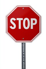 stop sign on white background