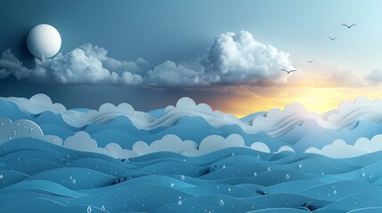Canvas Print - cartoon blue sky