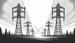 © SandraSevJarocka - high voltage power line towers presented as an electric transmission