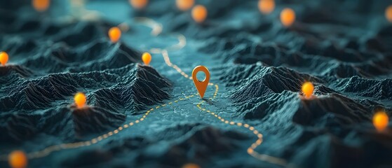 Aufkleber - conceptual image of a strategic business plan with a detailed roadmap and defined goals representing
