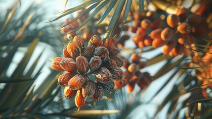 Sticker - Close-up of Dates on a Palm Tree