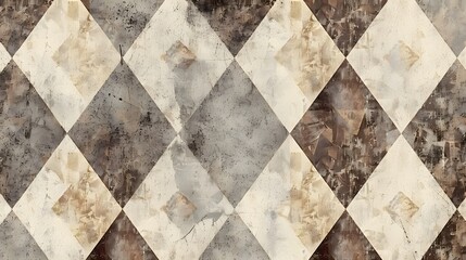 Vintage Harlequin Diamond Pattern for Fabric