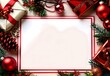© Eva - Christmas Card Mockup With Red Border And Decorations