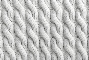 White Knit Cable Texture Seamless Pattern