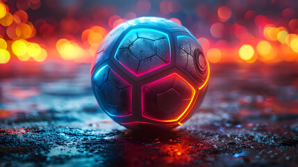 Wall Mural - Futuristic Neon Ball 3D Illustration