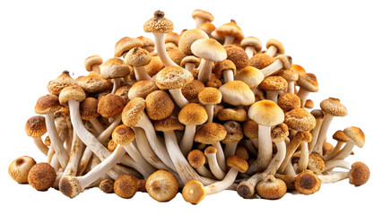 Wall Mural - Pile of Psilocybin Magic Mushrooms Shrooms drugs or narcotic on transparent background