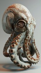 Sticker - Detailed 3D Render of a Rusty Octopus