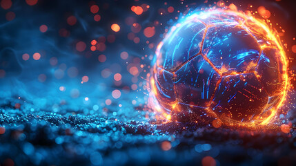 Wall Mural - Fiery Soccer Ball 3D Illustration