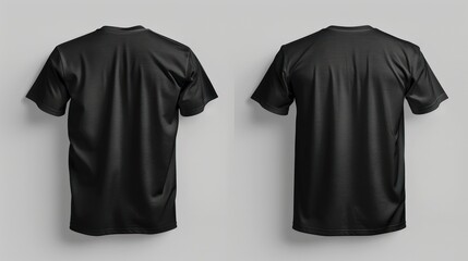 Sticker - Black T-Shirt Mockup Front and Back