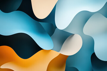 Poster - Abstract background wallpaper design with wavy shapes flowing in 3d render