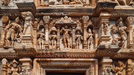 Intricate Stone Carvings of Hindu Deities