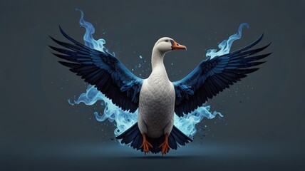 Poster - Goose with Wings of Fire