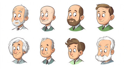 A cartoon of a man with a beard and a tie. The man is wearing a green shirt